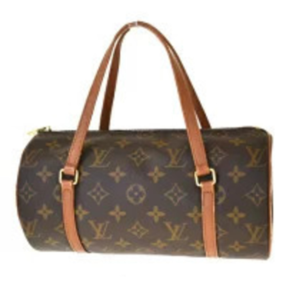 Louis Vuitton Papillon Handbag Cylindrical Monogram Leather